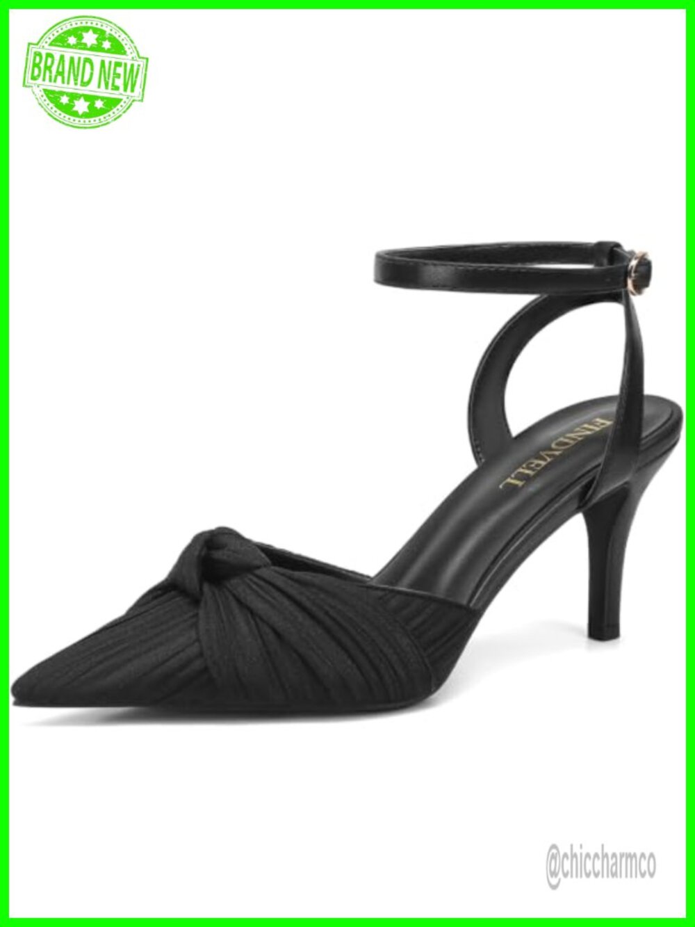 Faux Leather Pointed Toe Kitten Heels Ankle Strap Stiletto Pumps Wedding Party